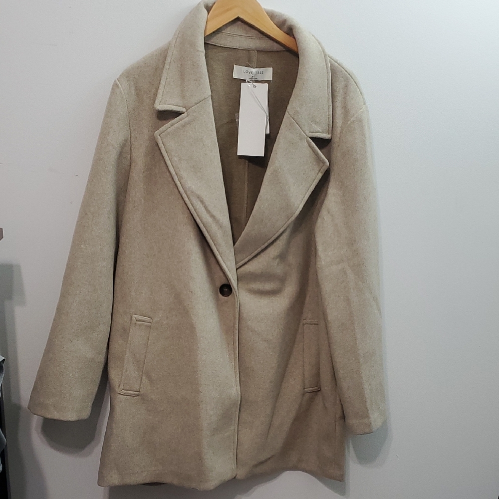Love Tree Women's Tan Pea Coat